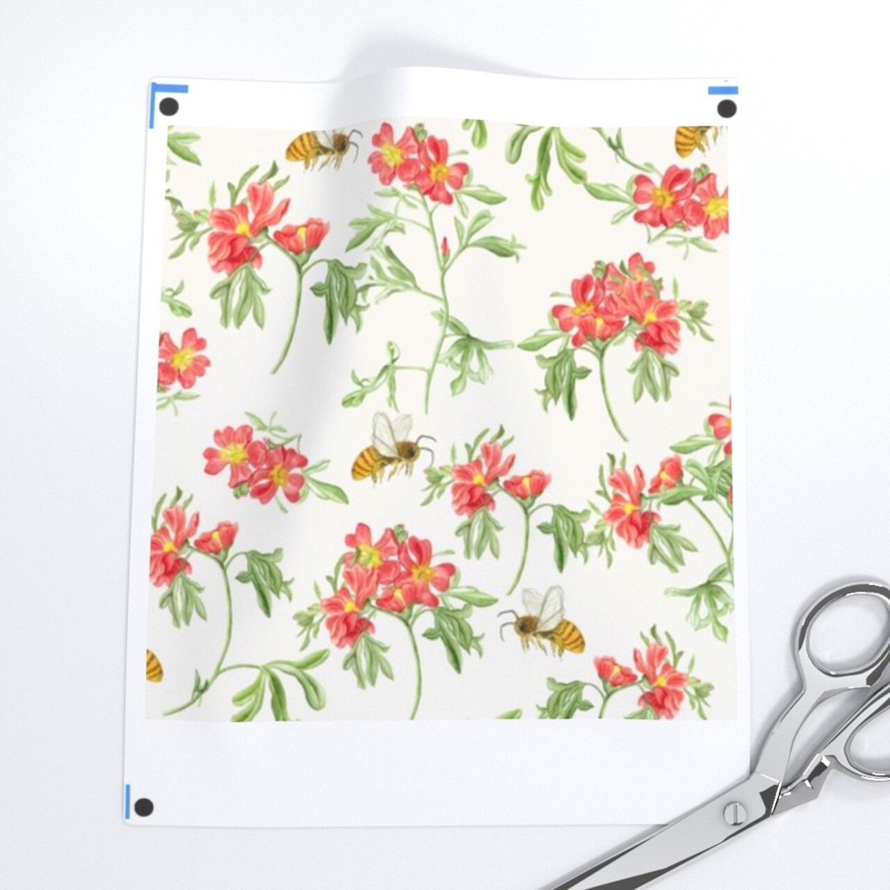 Watercolor Botanical Insects Organic Green Red Custom Removable Wallpaper by Spoonflower Peel & Stick Wallpaper 2FT Wide